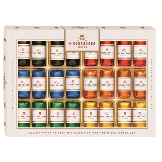 Assorted Chocolate Covered Marzipan Mini Loaves In Gift Box - 6 Flavours