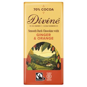 Sharing Bar ~ 70% Dark Chocolate With Ginger & Orange